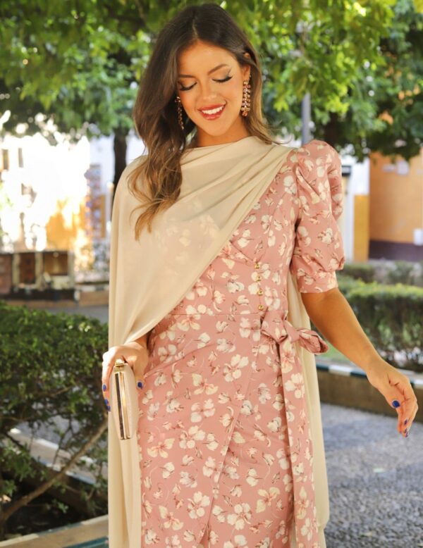 Feversave Vestido Florida Rosa  Vestidos